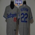 Nike Los Angeles Nike Dodgers #22 Clayton Kershaw gray 2020 Dodger World Series Champions Away Official Authentic Player Jersey