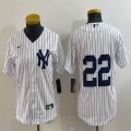 Youth New York Yankees #22 Jacoby Ellsbury White baseball Jerseys