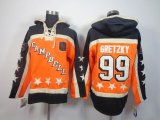 Edmonton Oilers 99 Wayne Gretzky Orange black NHL Hooded Sweatshirt