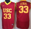 USC Trojans #33 Leslie red ncaa basketball jersey