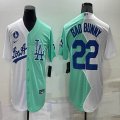 Nike Los Angeles Dodgers #22 Clayton Kershaw green white splits majestic baseball Jerseys-BD 01