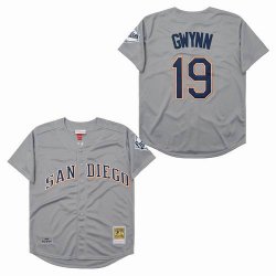 San Diego Padres #19 Tony Gwynn Gray MLB baseball jerseys-SG