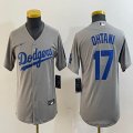 Youth Los Angeles Dodgers #17 Shohei Ohtani Nike gray majestic baseball Jersey 01