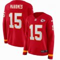 Women Nike Kansas City Chiefs #15 Patrick Mahomes red Color Rush Limited Jerseys long sleeves