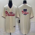 Nike Philadelphia Phillies blank beige majestic baseball jersey big logo