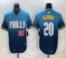 Nike Philadelphia Phillies #20 Mike Schmidt skyblue majestaic baseball jersey city version 02