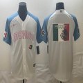 2023 World Cup Mexico blank white skyblue majestic baseball jerseys 19