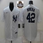 Nike New York Yankees #42 Rivera White majestic baseball Jerseys-BD