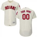 Custom Cleveland Indians beige Flexbase Authentic Collection Jersey