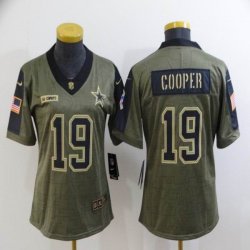 Women Nike Dallas Cowboys #19 Amari Cooper green 2021 Salute to Service Limited Jersey