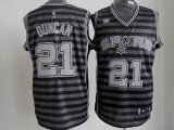 Adidas San Antonio Spurs #21 Tim Duncan Grey Strip NBA Jerseys