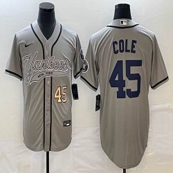 Nike New York Yankees #45 Gerrit Cole gray majestic baseball Jersey Joint name