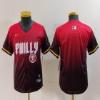 Youth Nike Philadelphia Phillies blank red majestic baseball jersey city version 01