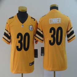 Youth Nike Steelers #30 James Conner yellow Color Rush Limited Jersey-Inverted version