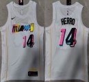 Nike Miami Heat #14 Tyler Herro white nba basketball jerseys city version -XD