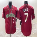 2023 World Cup Mexico #7 Julio Urias red blank majestic baseball jerseys 36