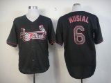 St. Louis Cardinals #6 Stan Musial Black MLB Jerseys