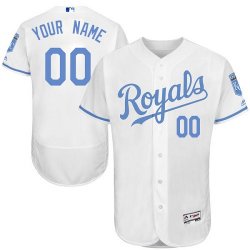 Custom kansas City Royals white Flexbase Authentic Collection Jersey