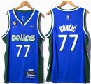 Nike Dallas Mavericks #77 Luca Doncic blue nba jersey 6 patch