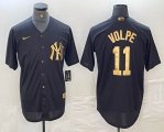 Nike New York Yankees #11 Anthony Volpe black gold majestic baseball Jerseys 01