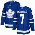 Custom adidas Toronto Maple Leafs #7 Lanny McDonald blue hockey jersey