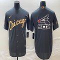 Nike Chicago White Sox blank black majestic baseball jersey big logo 11