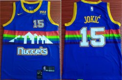 Nike Denver Nuggets #15 Nikola Jokic blue nba basketball jerseys