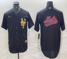 Nike New York Mets blank black majestic baseball jerseys 02