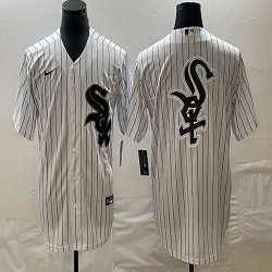 Nike Chicago White Sox blank white majestic baseball jersey big logo 01