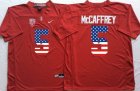 Stanford Cardinal Christian McCaffrey 5 USA Flag College Football Jersey - red