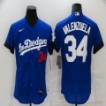 New Nike Los Angeles Dodgers #34 Fernando Valenzuela blue Flexbase Authentic Collection Jersey