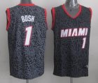 Miami Heat #1 Chris Bosh Black Decorative pattern NBA basketball Jerseys