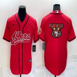 Nike San Francisco 49ers blank red baseball jerseys Joint name-BD 01