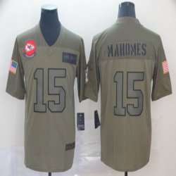 Kansas City Chiefs #15 Patrick Mahomes Nike Camo 2019 Salute to Service Limited Jersey