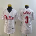 Women Nike Philadelphia Phillies #3 Bryce Harper white majestic baseball jersey -BD