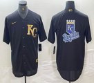 Nike kansas city royals blank black majestic baseball jerseys 02