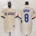 Nike Los Angeles Dodgers #8 Kobe Bryant beige fashion MLB baseball Jersey