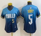 Women Nike Philadelphia Phillies #5 Bryson Stott skyblue majestic baseball jersey city version-BD 01