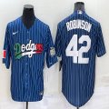 Nike Los Angeles Dodgers#42 Jackie Robinson blue majestic baseball Jersey-BD 02