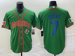 2023 World Cup Mexico #7 Julio Urias green red majestic baseball jerseys 60