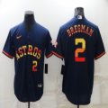 Nike Houston Astros #2 Alex Bregman dark blue majestic baseball jerseys rainbow version