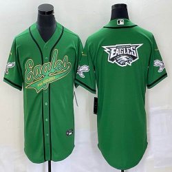 Nike Philadelphia Eagles blank green baseball jerseys Joint name-BD 01