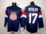 2014 NHL United States team KESLER 17# blue hockey jerseys