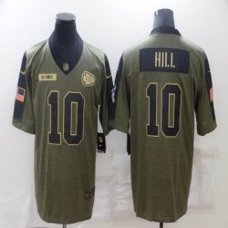 Nike Kansas City Chiefs #10 Tyreek Hill green 2021 Salute to Service Limited Jersey