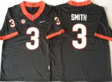 Georgia Bulldogs #3 Smith black College Football Color Rush Limited Jersey