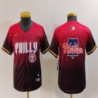 Youth Nike Philadelphia Phillies blank red majestic baseball jersey city version 05