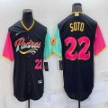 Nike San Diego Padres #22 Juan Soto black red green majestic baseball jerseys 01