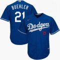 Nike Los Angeles Dodgers #21 Walker Buehler blue majestic baseball jersey