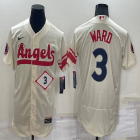 Nike Los Angeles Angels #3 Taylor Ward beige Flexbase Authentic Collection Jersey 01