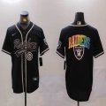 Nike Oakland Raiders black baseball jerseys Joint name-BD 05